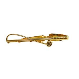 Fishing Rod & Reel Tie Bar Clip Gold Tone 2 1/2" Fish Themed Tie Clip